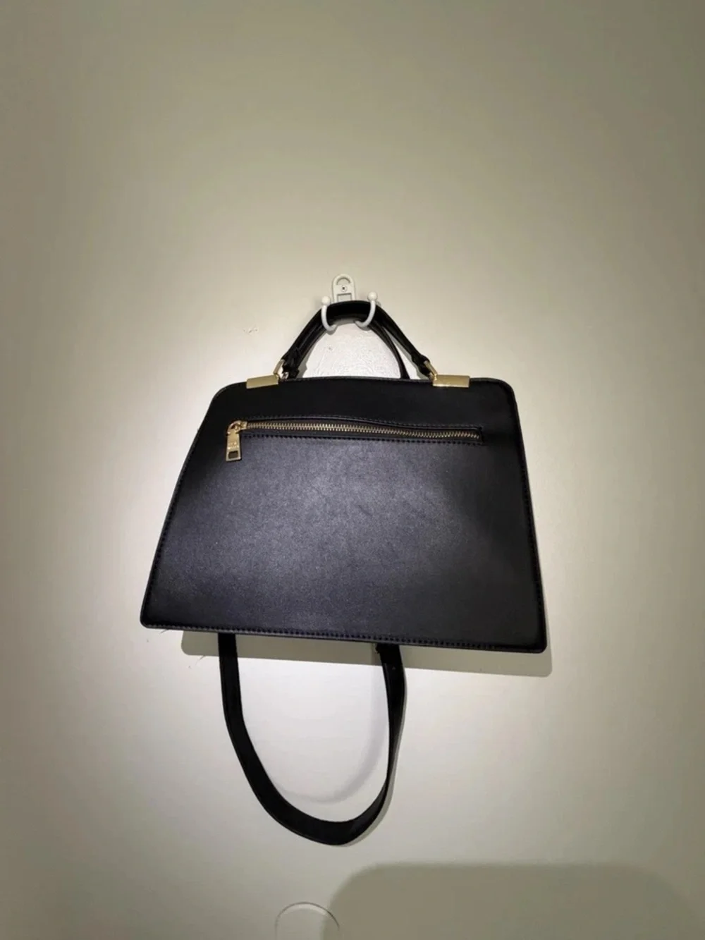 Steve Madden Black Satchel with Gold Chain